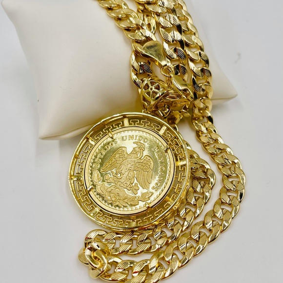 Centenary and Chain cuban link, gold plated - Picture 4 of 4